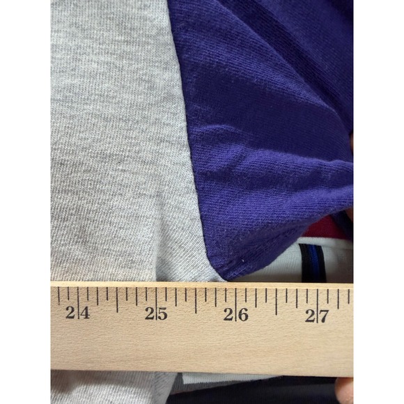 Vintage 1993 Minnesota Vikings The Game Hooded Shirt XL Colorblock NFL 90s Gray - Picture 5 of 8